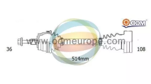 Aandrijfas links-voor Volkswagen 1k0407271jk