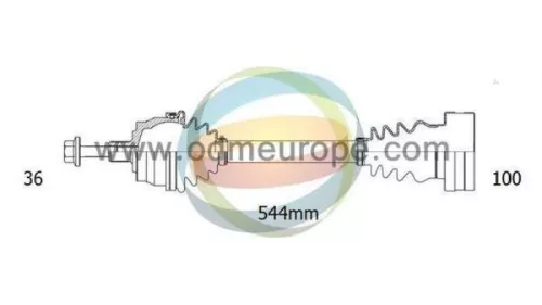 Aandrijfas links-voor Volkswagen 1k0407271dj