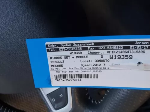 Airbag Set+Module-7544447 (7905344)