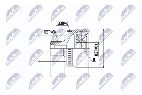 Homokineet reparatie set, aandrijfas