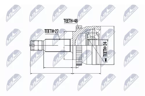 Homokineet reparatie set, aandrijfas