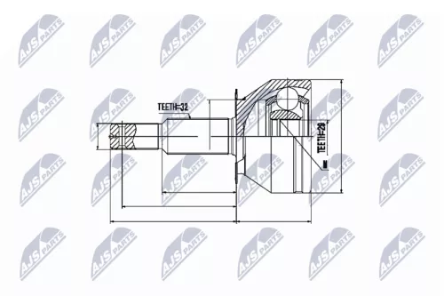 Homokineet reparatie set, aandrijfas