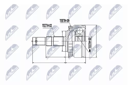 Homokineet reparatie set, aandrijfas