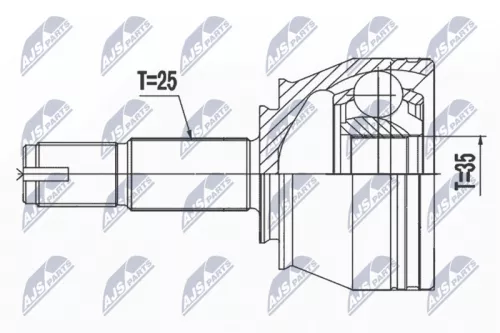 Homokineet reparatie set, aandrijfas