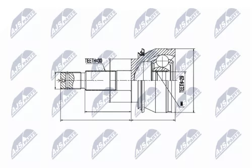 Homokineet reparatie set, aandrijfas